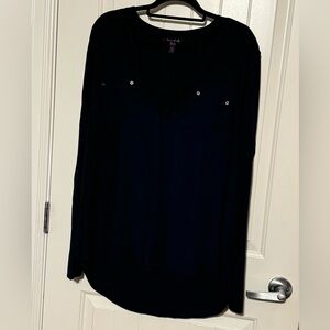 Long Tall Sally - Navy Blue Blouse